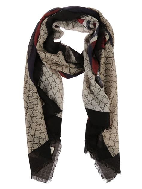 sciarpa beige gucci|gucci frayed scarf.